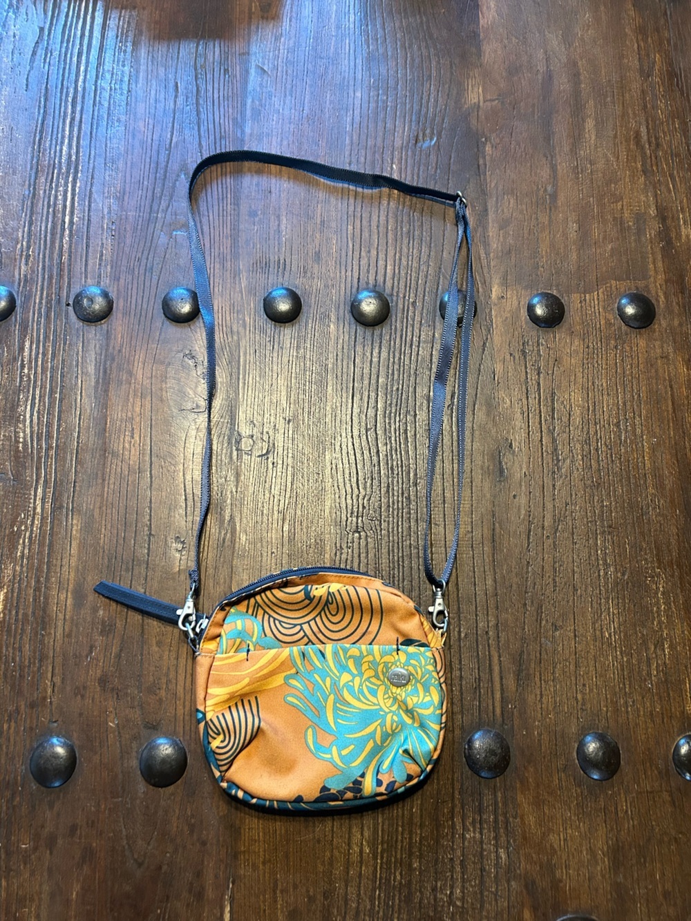 Haiku Orange Floral Patterned Crossbody Bag